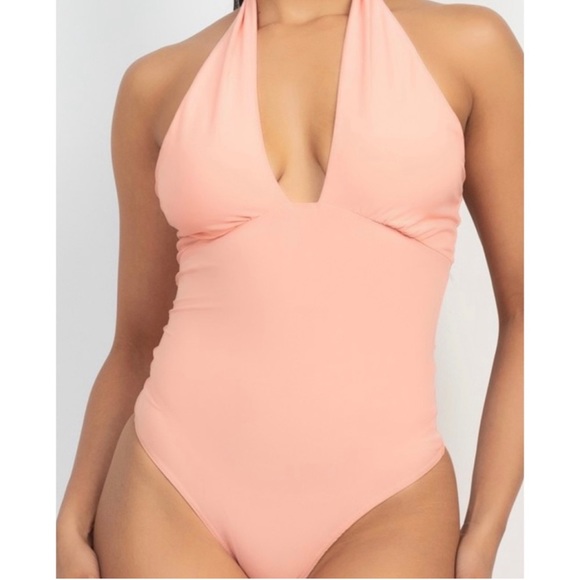 Halter v neckline bodysuit - Picture 3 of 7